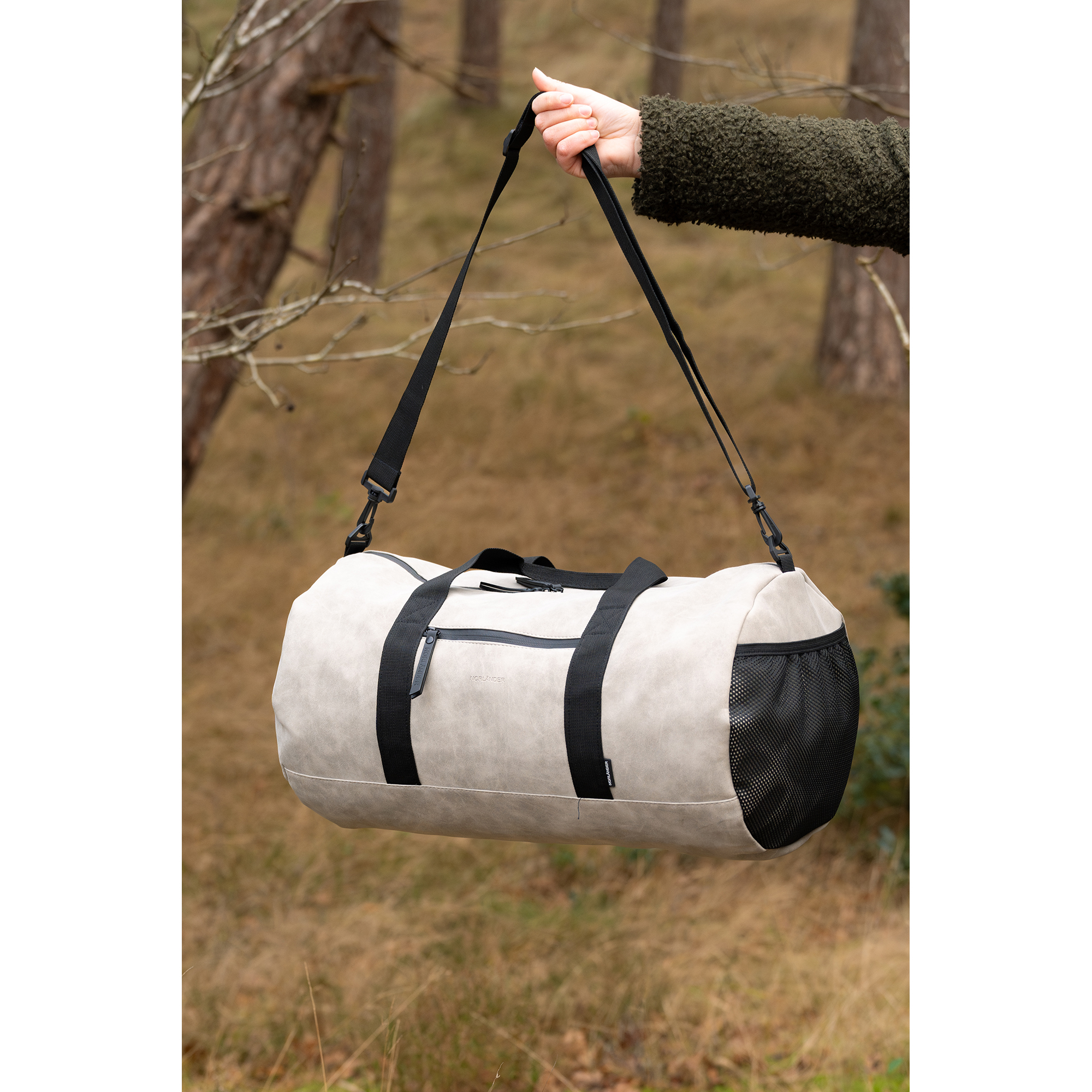 28940 - NORLÄNDER Nubuck Duffeltas Taupe - Afbeelding 4